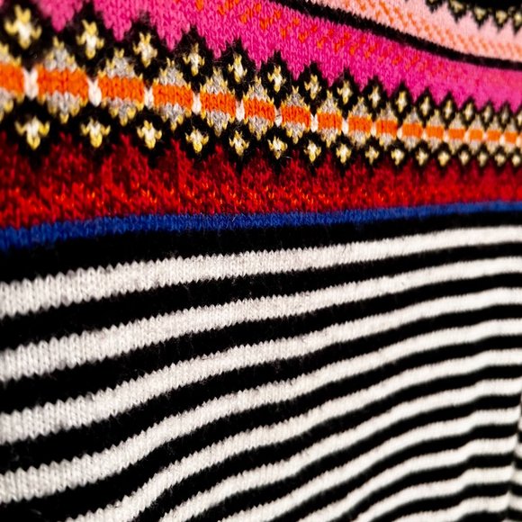 Gap Black & White Striped Multicolor Fair Aisle Small Petite Sweater - Picture 3 of 4